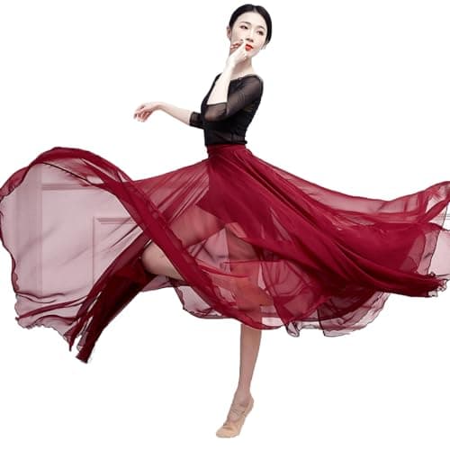 ORIDOOR Graduated Color 35" Lyrical Dance Skirt for Women