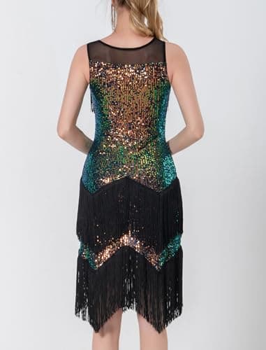 Latin Dance Dress for Women with Sequins and Tassels