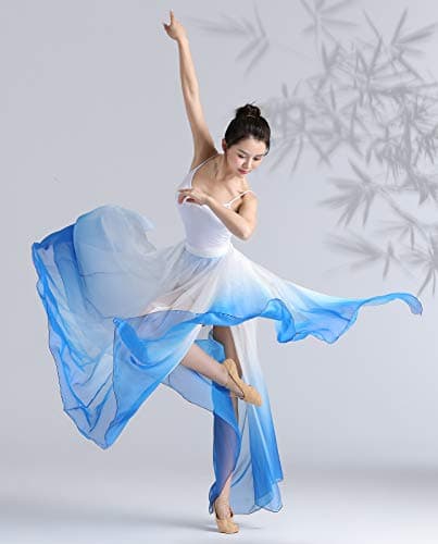ORIDOOR 35" Fairy Lyrical Gradient Dance Skirt Modern Ballet Costumes