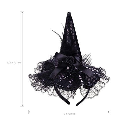 Halloween Witch Hat Headband for Dress Up Party (Black)
