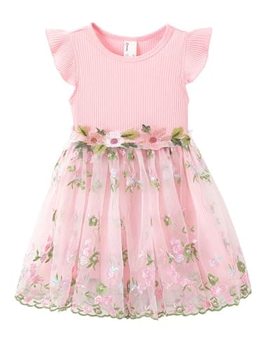 PATPAT Girl's Tulle Tutu Party Dress Formal Flower Princess