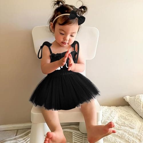 TITKKOP Baby Girl 1st Birthday Tulle Romper Sleeveless Bodysuit Cake Smash Outfits