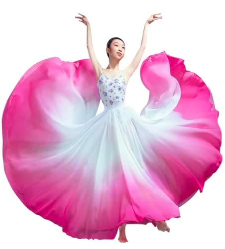 Z&X Women's Gradient Chiffon Dance Skirt for Modern Ballet Performance