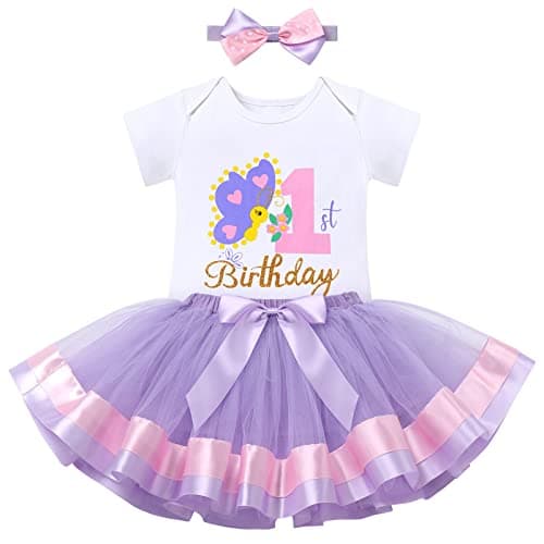 ODASDO Baby Girl 1st Birthday Cake Smash Outfit