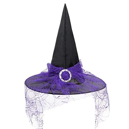 Zando Lace Witch Hat for Women | Halloween Cosplay & Decoration