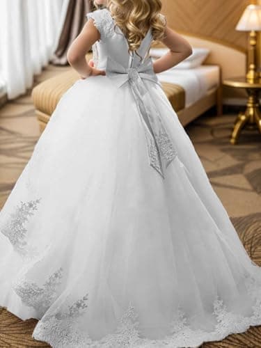 ABAO SISTER Lace Puffy Tulle Flower Girl Dress for Pageant