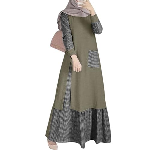 KUIOLYPOER Women's Pakistani Kaftan Abaya, Muslim Dress for Prayer and Dubai Outfits