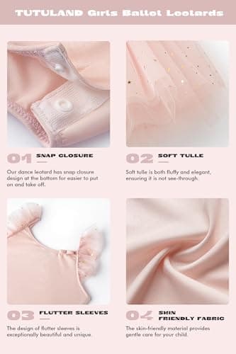 TUTULAND Ballet Leotards for Girls - Toddler Dance Combo
