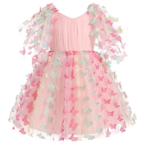 Girls' Butterfly Tulle Dress for Special Occasions