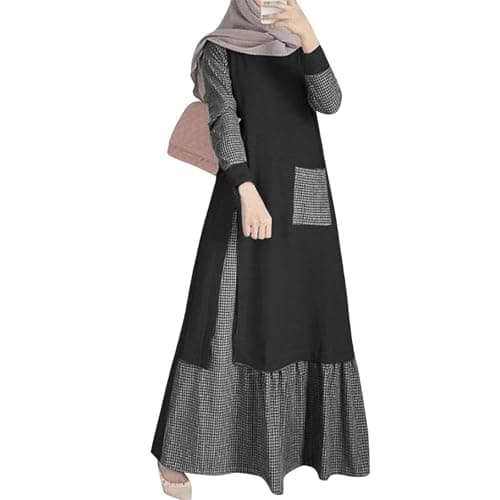 KUIOLYPOER Women's Pakistani Kaftan Abaya, Muslim Dress for Prayer and Dubai Outfits