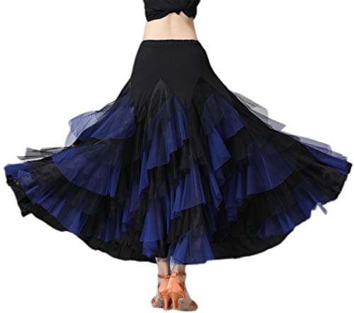 CISMARK Elegant Ballroom Latin Dance Party Swing Skirt for Women