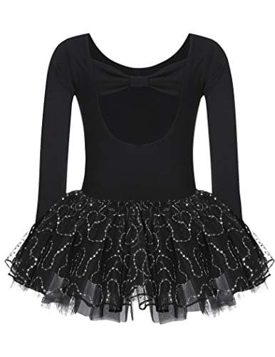 Zaclotre Girls Ballet Long Sleeve Leotards with Tutu Skirt Dance Dress