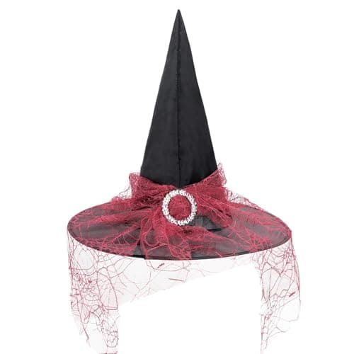 Zando Lace Witch Hat for Women | Halloween Cosplay & Decoration