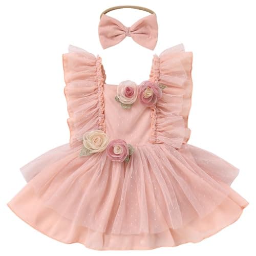 Floral Lace Ruffle Sleeve Backless Baby Girl Romper Dress Outfit