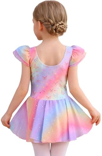 MdnMd Girls' Ballet Leotards with Skirt for Toddlers