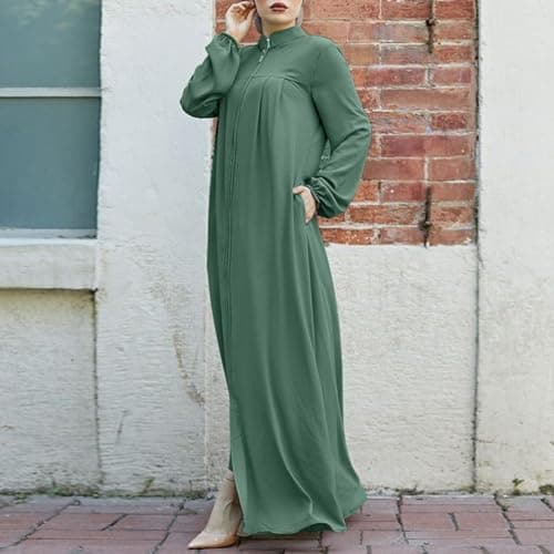 Zippered Abaya Islamic Prayer Clothes for Women