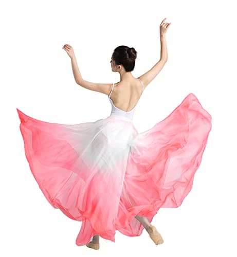Z&X Women's Gradient Chiffon Dance Skirt for Modern Ballet Performance