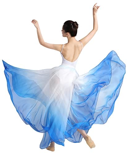 Z&X Women's Gradient Chiffon Dance Skirt for Modern Ballet Performance