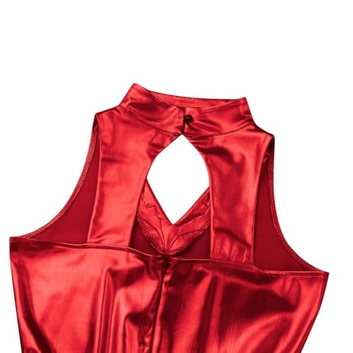 IBAKOM Women's Shiny Metallic Ballet Dance Leotard Trapeze Artist Costume