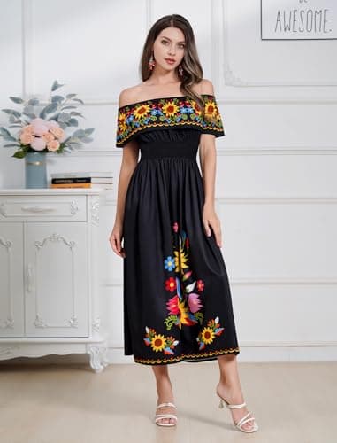 Traditional Mexican Fiesta Dress for Women