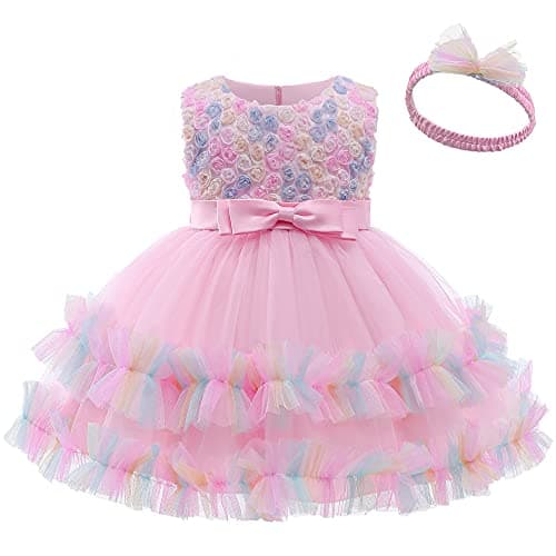 3M-6T Girls Elegant Ruffle Flower Dress for Pageant Party Wedding