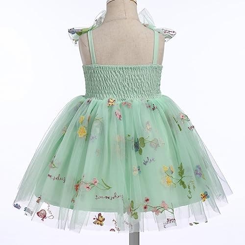 ODOLDI Toddler Girl Tutu Birthday Dress Sleeveless Spaghetti Straps