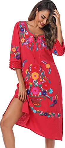 YZXDORWJ Women's Mexican Floral Lace Bridesmaid Dress