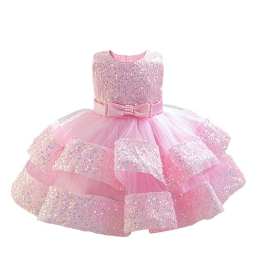 Miipat Baby Girl Sequins Princess Wedding Dress 12M-4Y