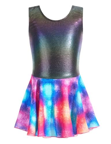Nokecina Girls' Sparkle Ballet Leotard with Skirt & Dance Dress