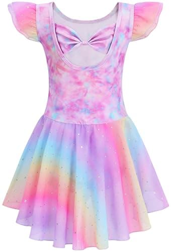 MdnMd Ballet Leotard with Skirt for Toddler Girls