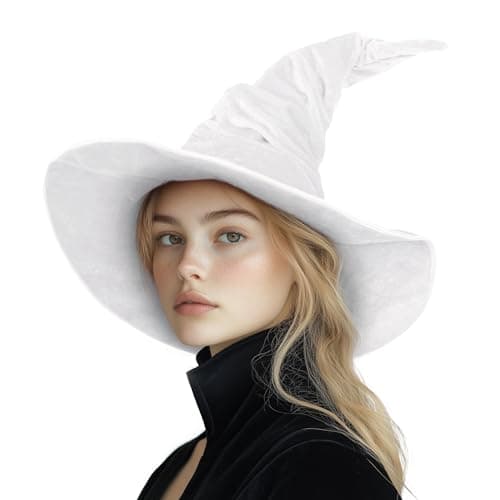 MCJC Witch Hat, Ruched Wide Brim, Halloween Masquerade Party Accessory