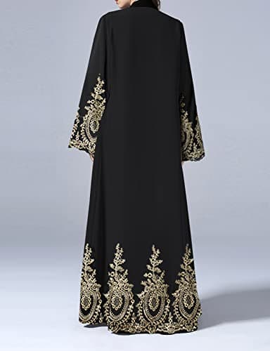 WSPLYSPJY Embroidered Women's Open Abaya Muslim Dress Dubai Kaftan Robe