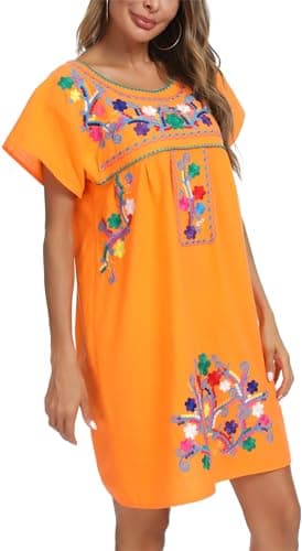 Mexican Embroidered Dress for Women