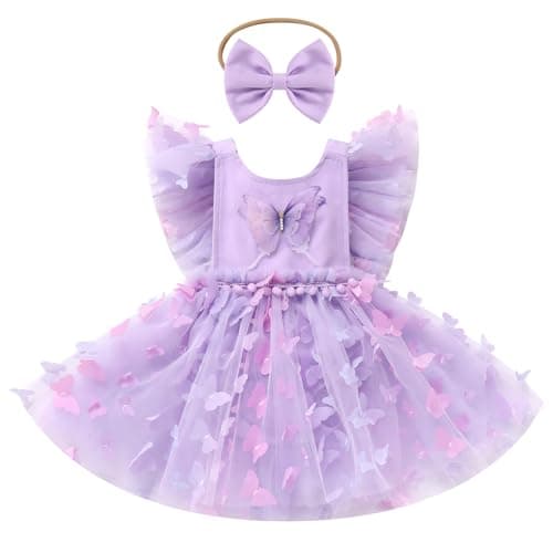 ODASDO Infant Strawberry Flower Sleeve Princess Romper for 1st Birthday Cake Smash