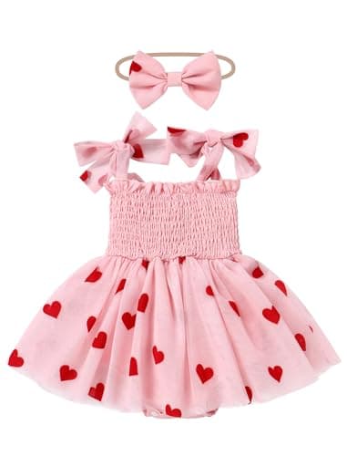 IMEKIS Boho Strawberry Romper Tulle Dress & Headband for Baby Girls Summer Photo Shoot