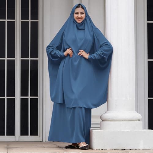 Women's Muslim IWEMEK Chiffon Abaya Burqa Dress with Hijab Set