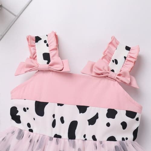 Love Heart Strawberry Bunny Printed Princess Party Dress for Toddlers and Kids