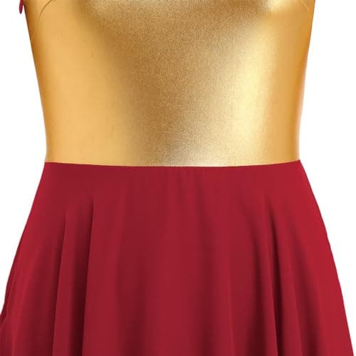 Women's Metallic Gold Chiffon Midi Dress