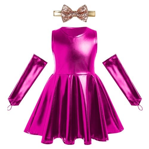 Sakter Metallic Toddler Girls Birthday Party Dress with Headband & Armbands
