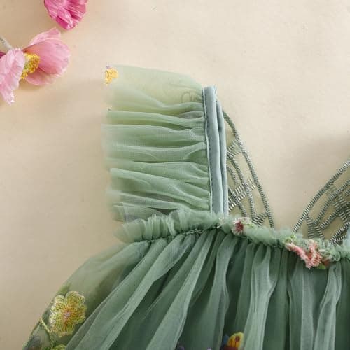 Shibaozi Toddler Flower Butterflies Sleeveless Romper Dress