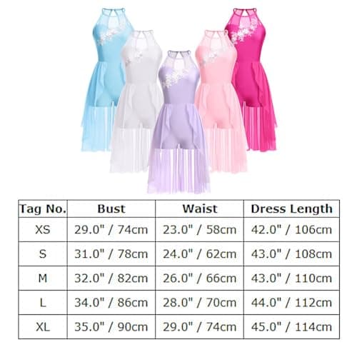 Lyrical Dance Costume for Women with Flower Applique