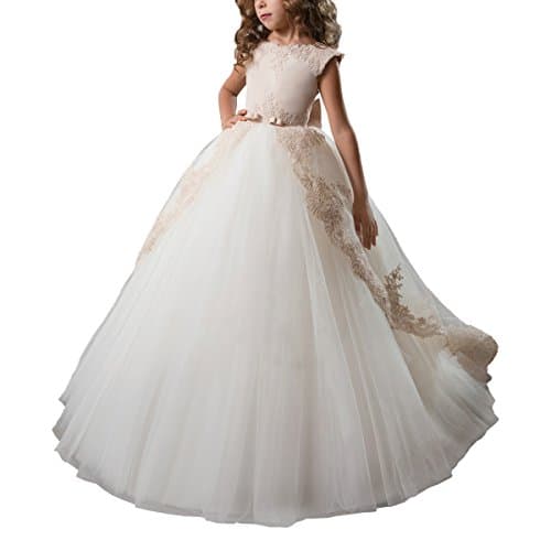ABAO SISTER Lace Puffy Tulle Flower Girl Dress for Pageant