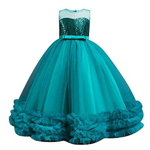 Little Girl Shiny Sequin Tulle Princess Dress