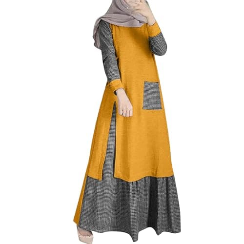 KUIOLYPOER Women's Pakistani Kaftan Abaya, Muslim Dress for Prayer and Dubai Outfits