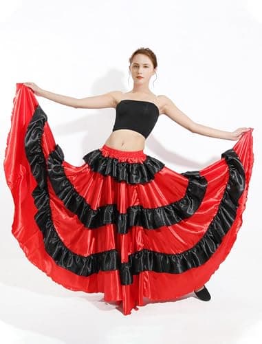 Spanish Folkloric Mexican Flamenco Bomba y Plena Twirling Skirt