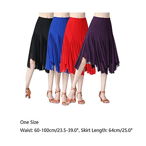 ODASDO Women's Ballroom Dance Skirt for Latin & Swing