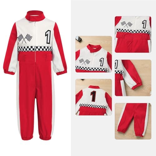 ODASDO Baby Boys & Girls Race Car Driver Jumpsuit 1st & 2nd Birthday Outfits