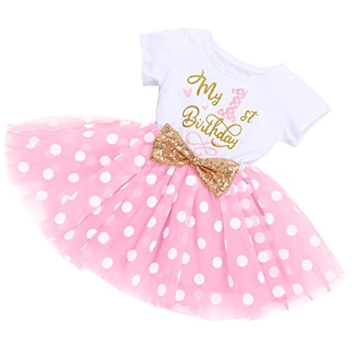 IBTOM CASTLE Polka Dots Sequin Tutu Dress for Baby Girls BirthdayCake Smash Photo Shoot
