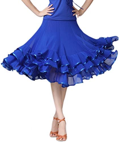 CISMARK Elegant Ballroom and Latin Flamenco Dance Skirt for Women