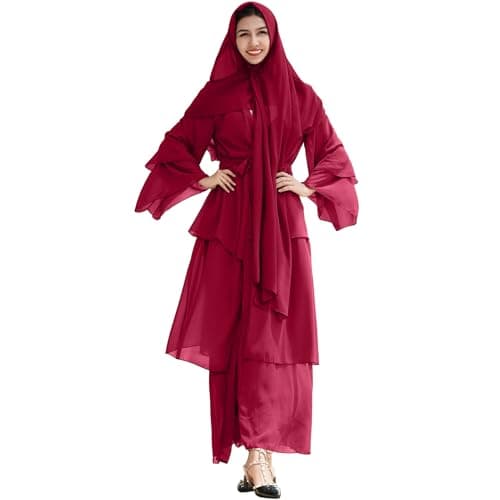 Women Muslim Abaya Maxi Dress with Hijab